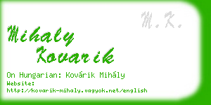 mihaly kovarik business card