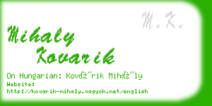 mihaly kovarik business card